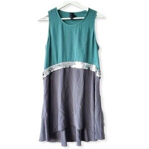 Vera Wang Collection Silk Dress Sleeveless Highlow Shift Mini Dress Size 4